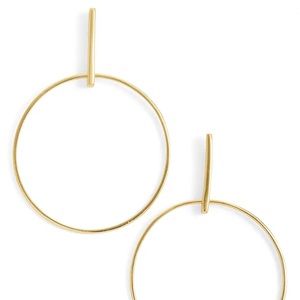 Argento Vivo Frontal Hoop Earrings NEW Gold